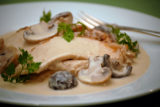 Roast Capon with Armagnac-Mushroom Sauce