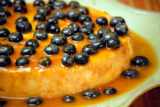 Cheesecake with Apricot-Blueberry Sauce