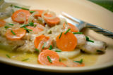 Poached Trout In Vegetable Broth